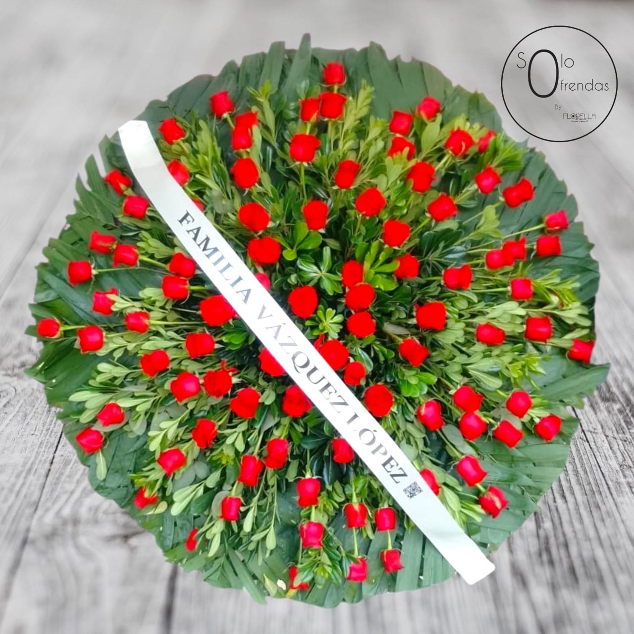 Corona rosas rojas — Florella