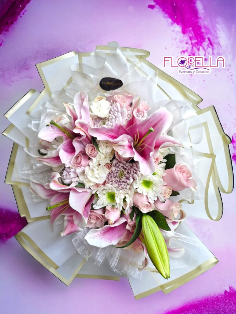 Ramo de lirios y rosas — Florella