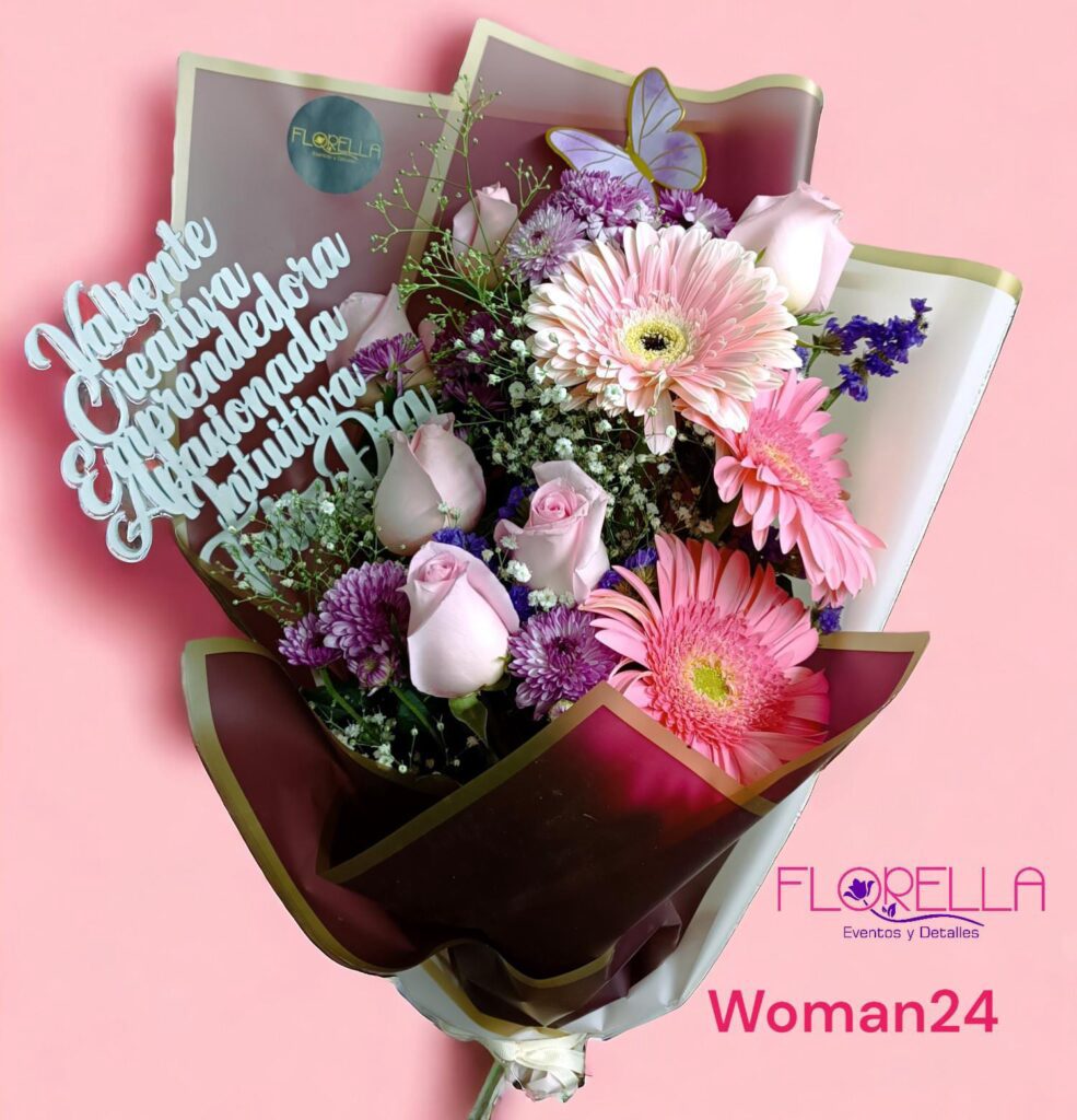 Bouquet rosado de gerberas y rosas — Florella