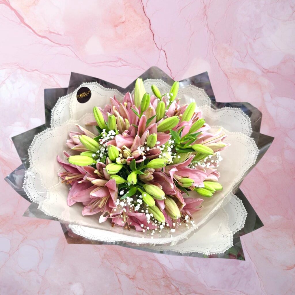 Ramo de lirios rosados — Florella