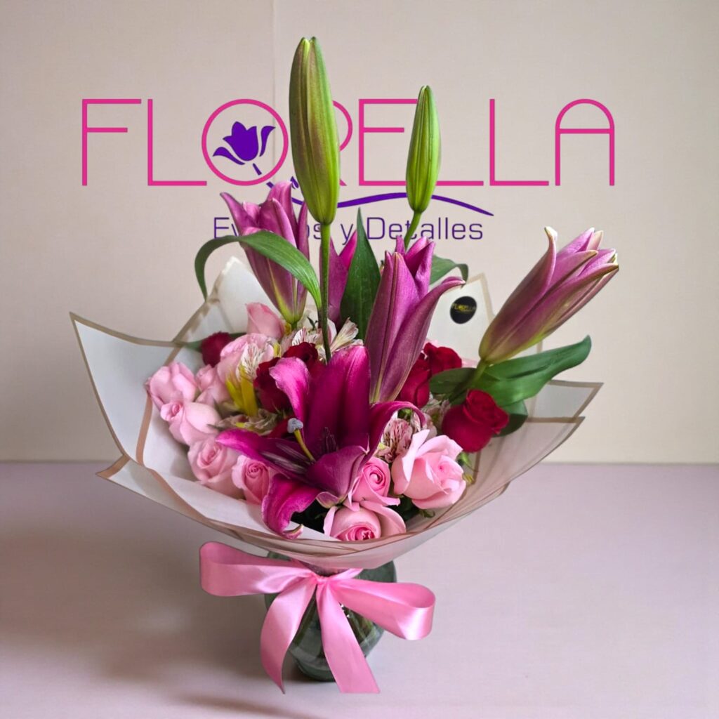 Ramo de lirios y rosas — Florella